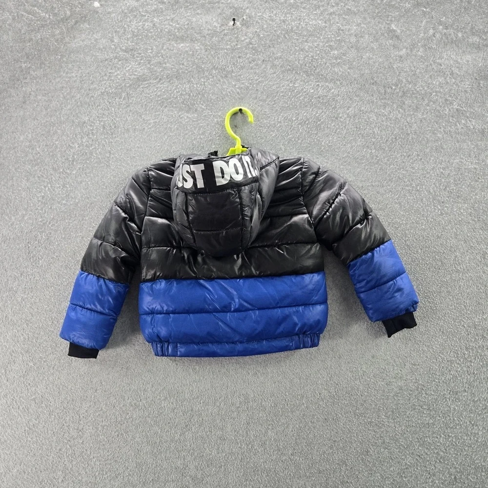 Nike Boys Jacket 2T (1-2‎ YRS 86-92CM) Black Puffer Colorblock Just Do It